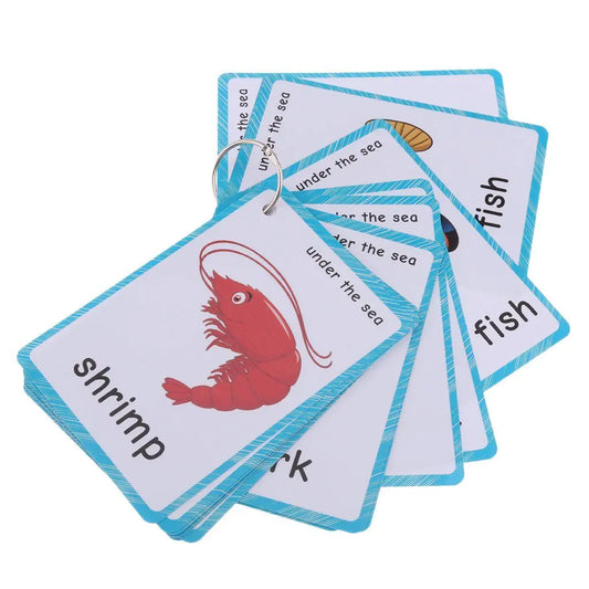 20 pcs Sea Animals Flash Cards for Toddlers | Marine Animals Learning Cards & Montessori Pocket Cards Perfect for Pre-K Wall Stickers and Insect Themed Party Teacher/Autism Therapists Tools