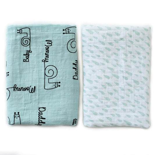 Milk&Moo Set of  2 Sangaloz Baby Muslin Swaddle Blanket