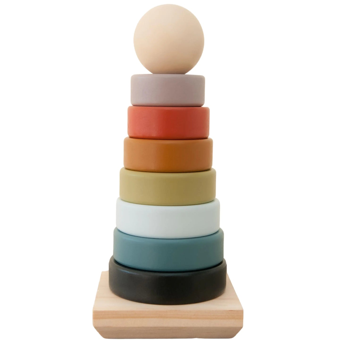 Our Littles Co Neutral Rainbow Wooden Ring Stacker Toy | Montessori Stacking Rings for Toddlers | Educational & Developmental Sensory Toys Non-Toxic Safe & | Designed in The USA